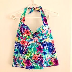 Halter Tropical Tankini Underwire Top- M (8-10)